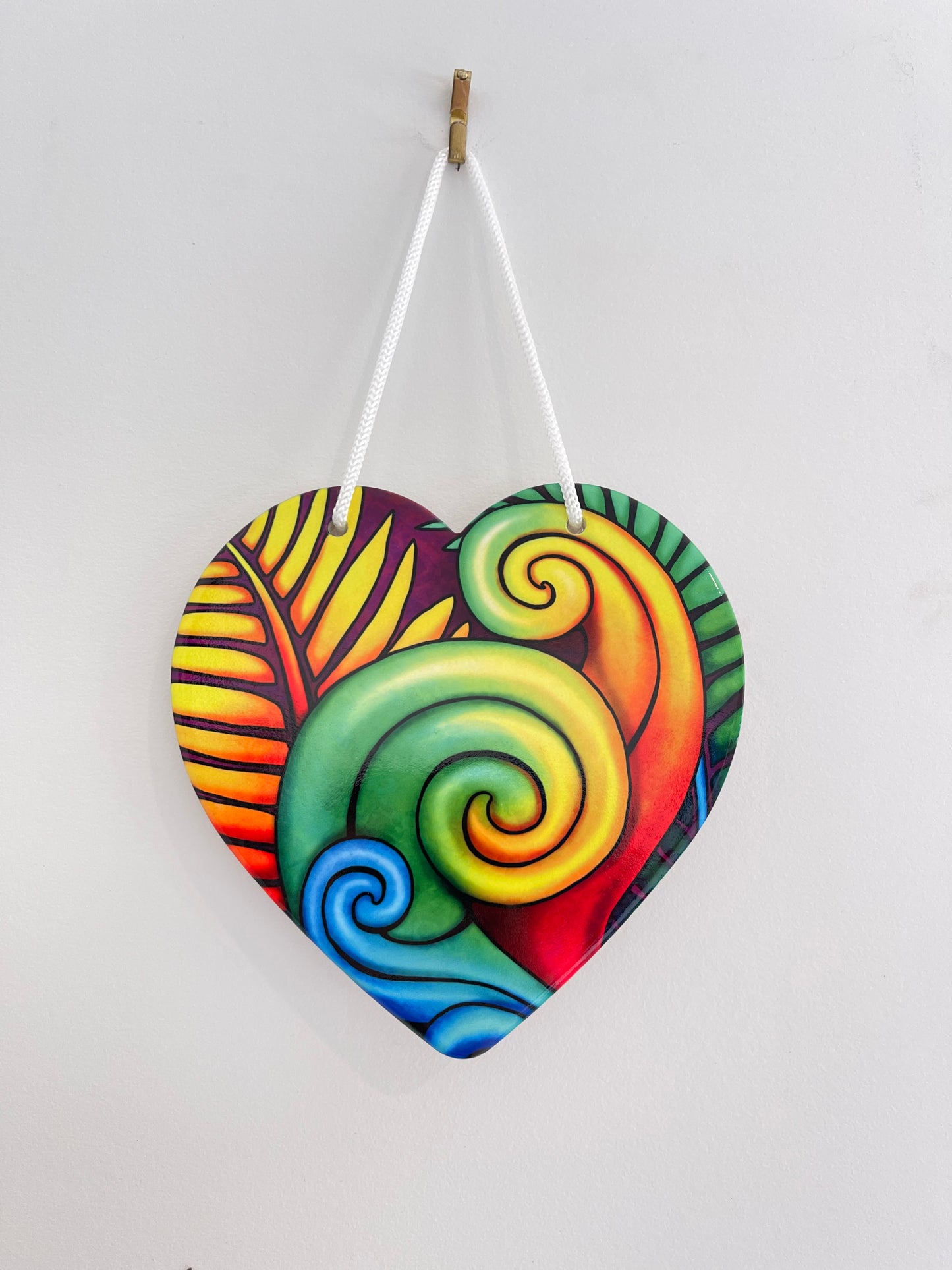 Heart Tile - Bright Koru