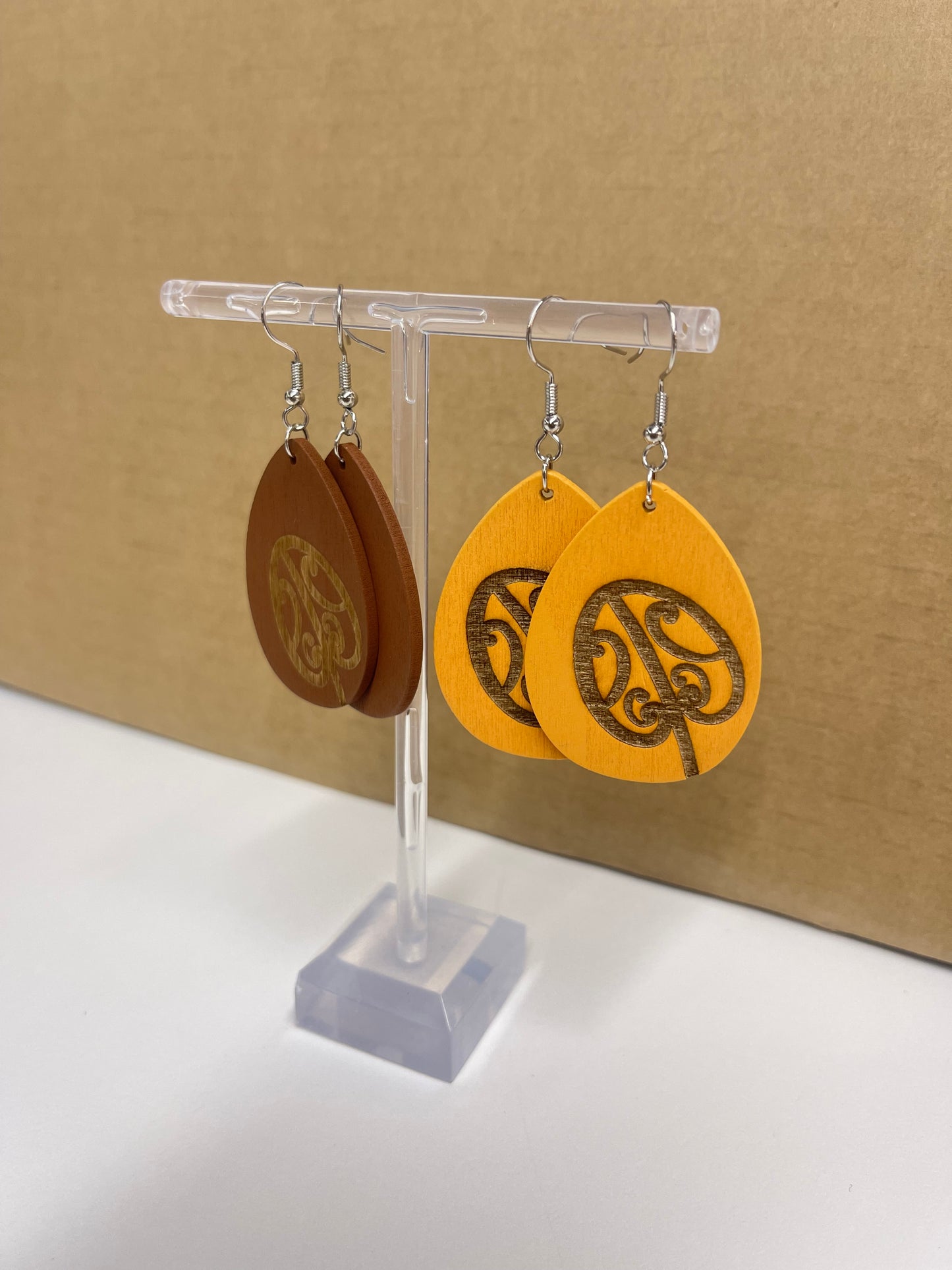 Timber Mangopare Earrings 32x45mm