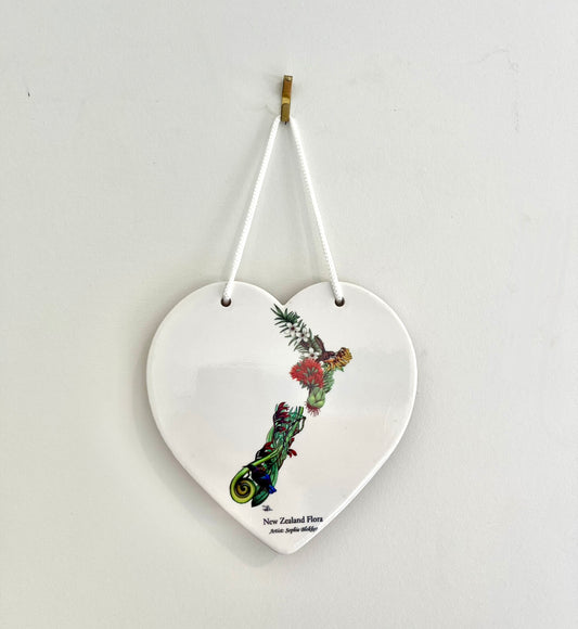 Heart Tile - Aotearoa Floral