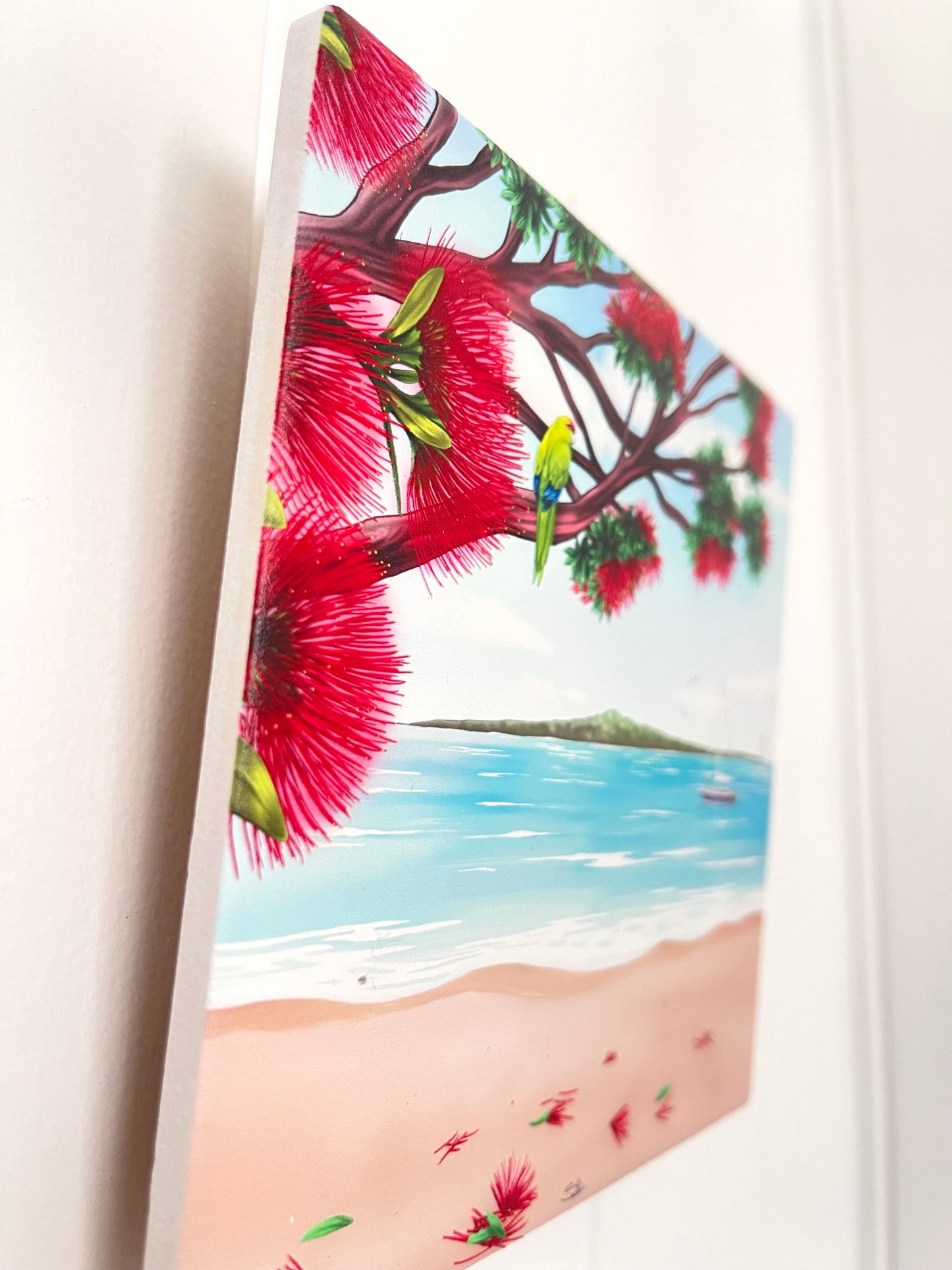 Square Tile (3D) - Pohutakawa