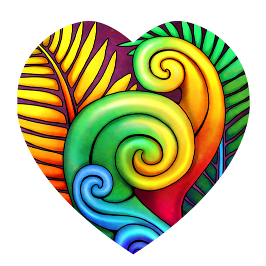 Heart Tile - Bright Koru