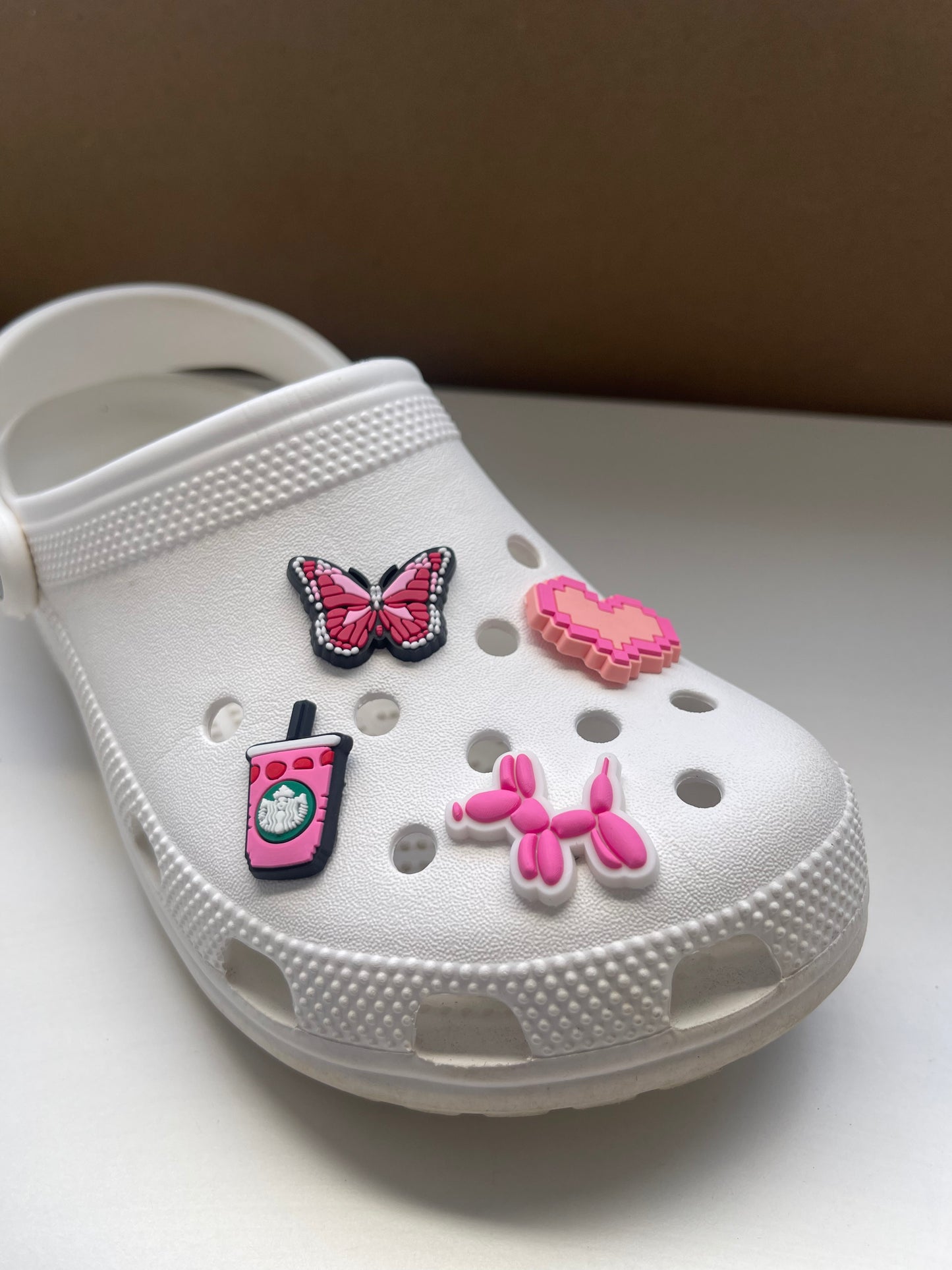 Pink Heart Shoe Charm