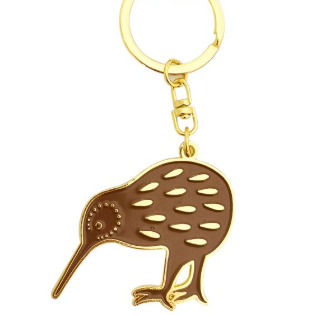 Gold Kiwi Keyring 50mm