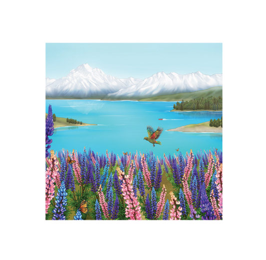 Square Tile (3D) - Lake Tekapo