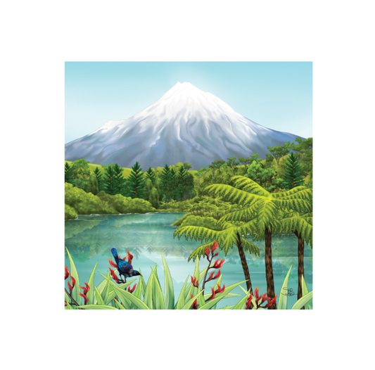 Square Tile (3D) - Mt Taranaki
