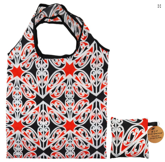 Foldable Shopping Bag with Māori Design