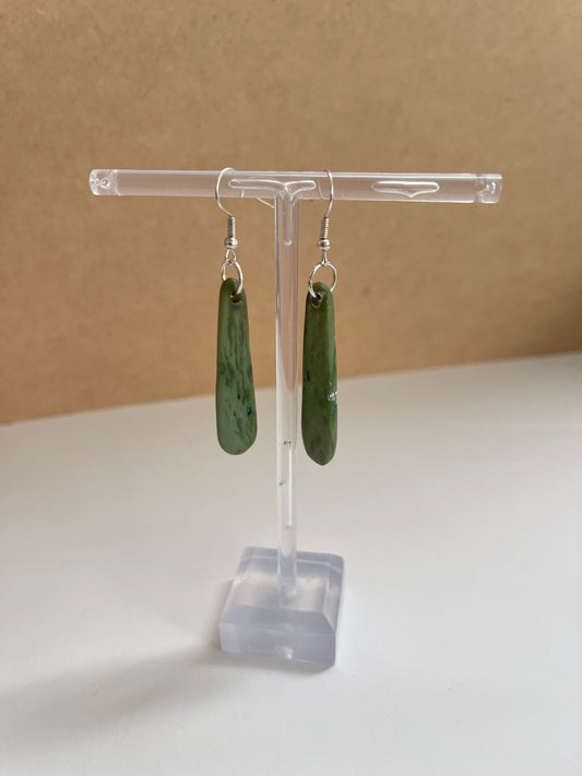 Pounamu Earrings 45x10mm