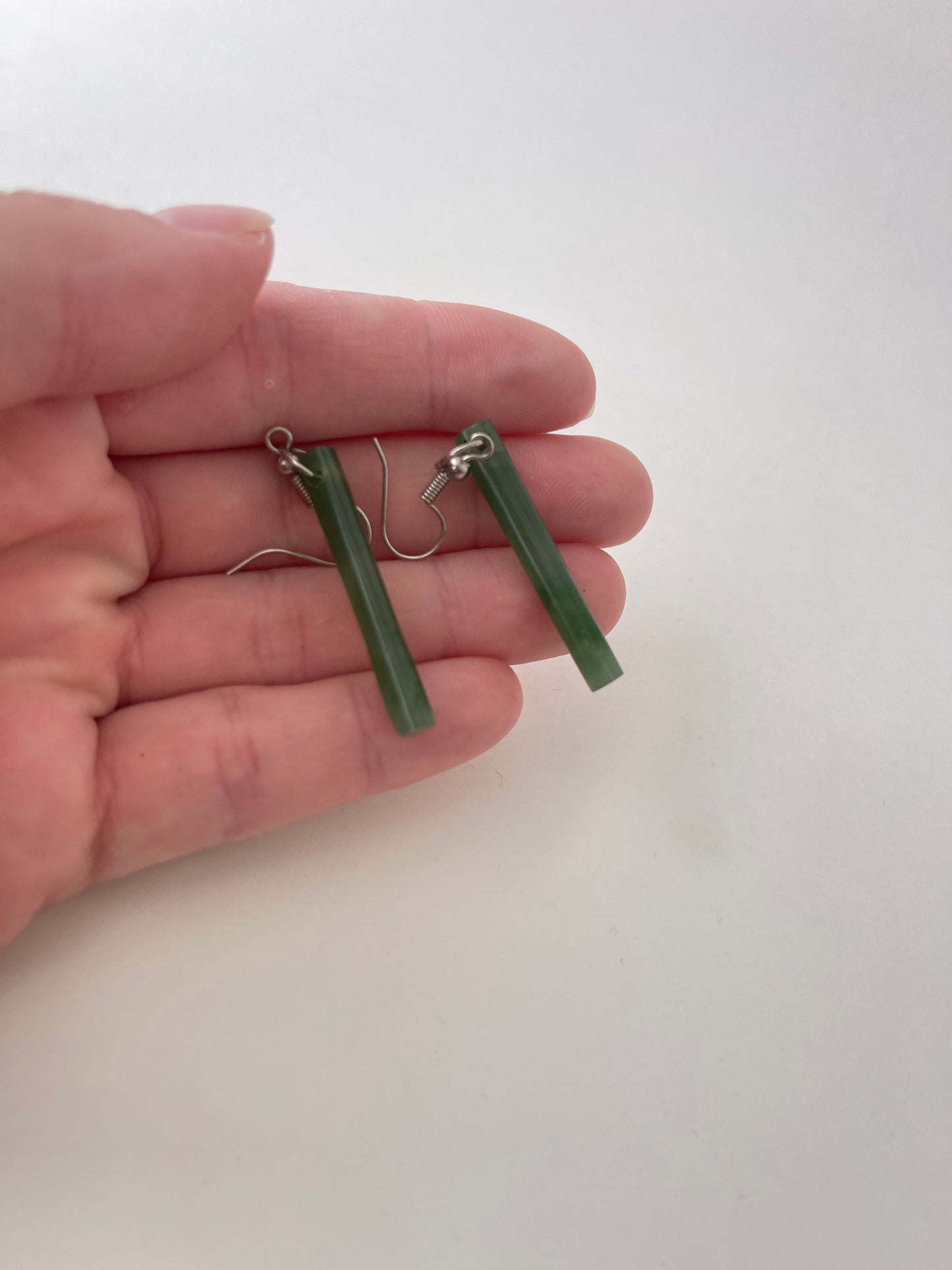 Pounamu Earrings 35x5mm