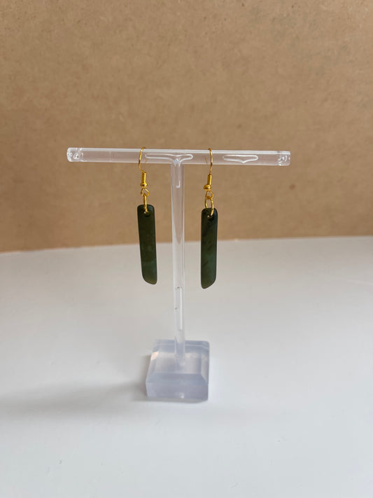 Pounamu Earrings 40x5mm