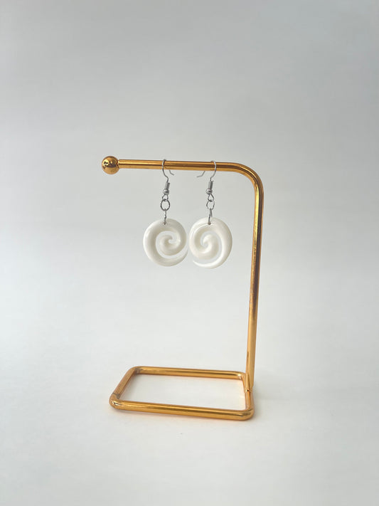 Koru Spirals Bone Earrings