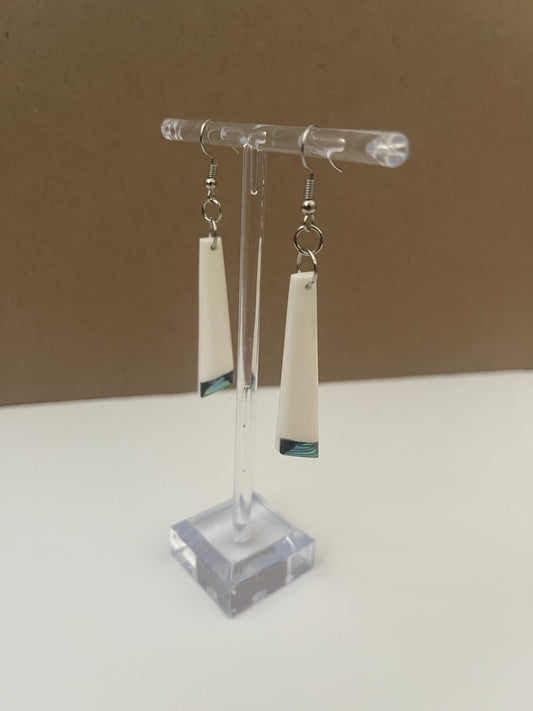 Bone Drop Earrings with Paua Ends