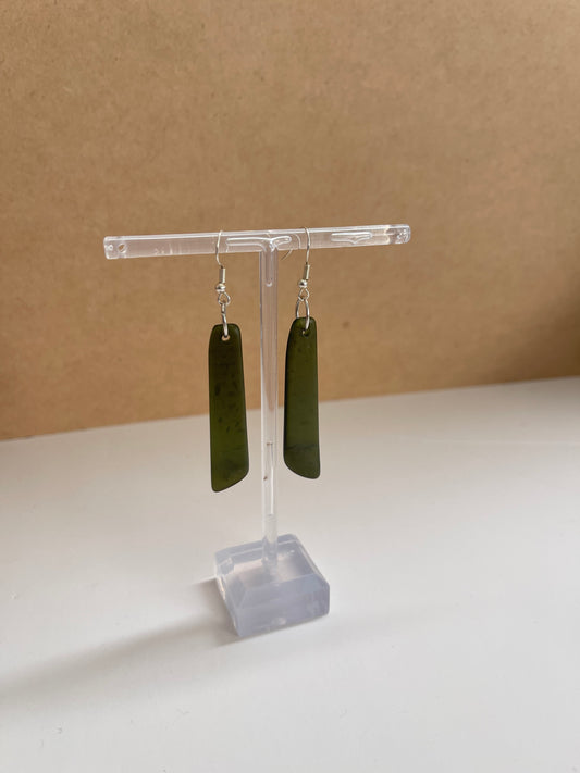 Pounamu Earrings 52x12mm