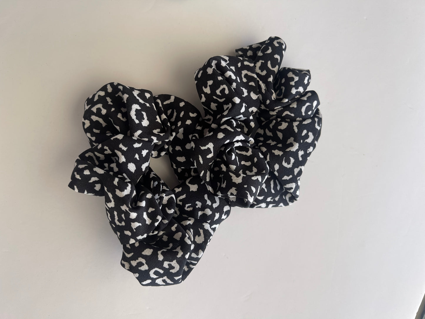 Black Leopard Print Scrunchies