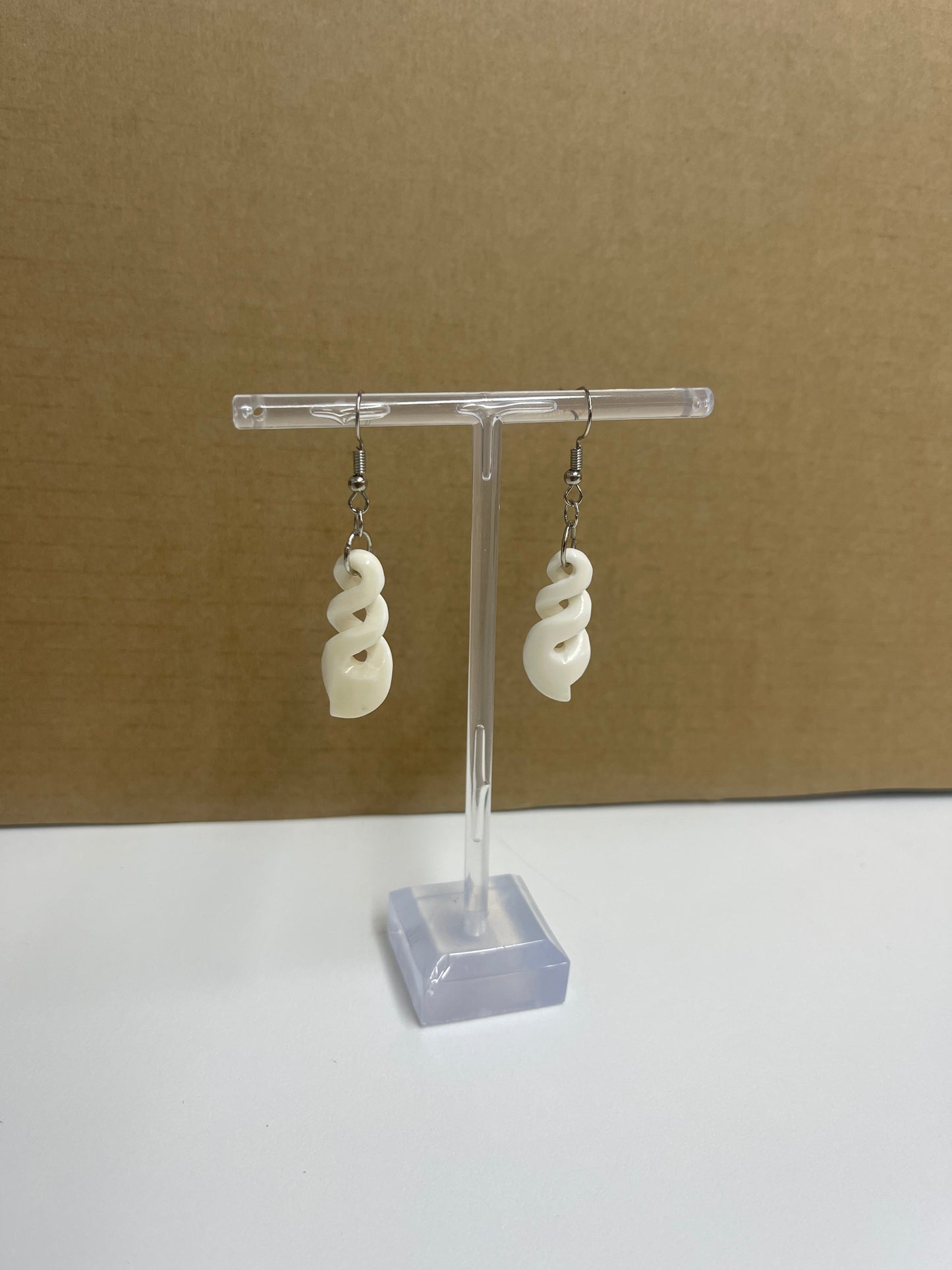 Double Twist Bone Earrings 26x13mm