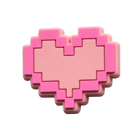 Pink Heart Shoe Charm