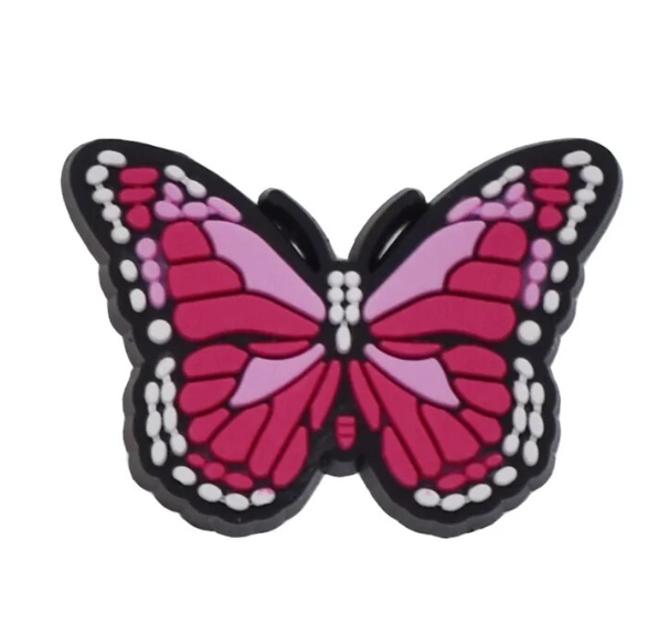 Pink Butterfly Shoe Charm